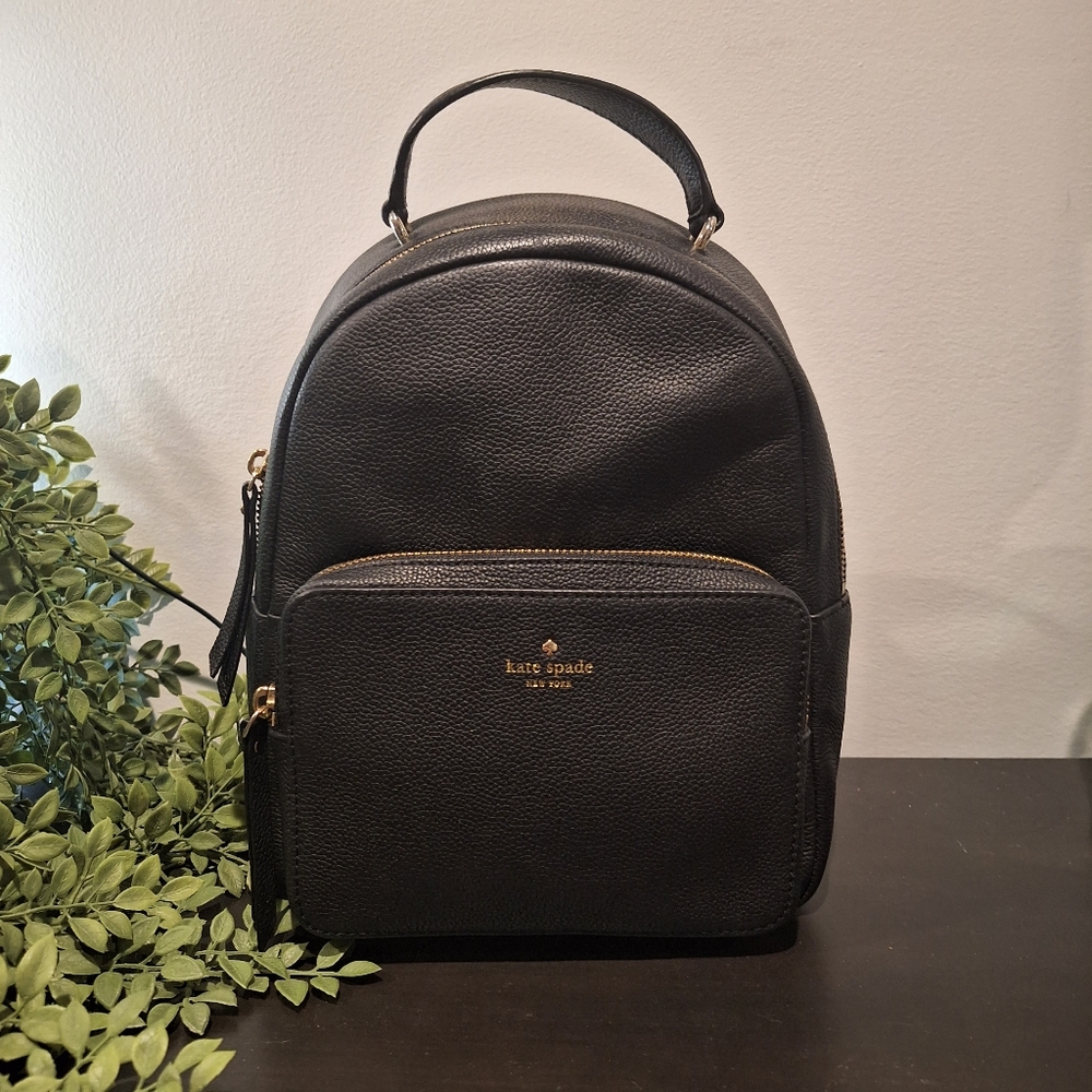 Kate Spade New York Nicole Larchmont Leather Large Backpack, Black